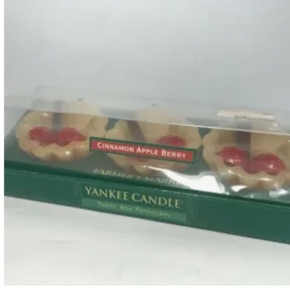 Yankee Candle 3 farmers market tarts wax potpourri cinnamon apple berry new 